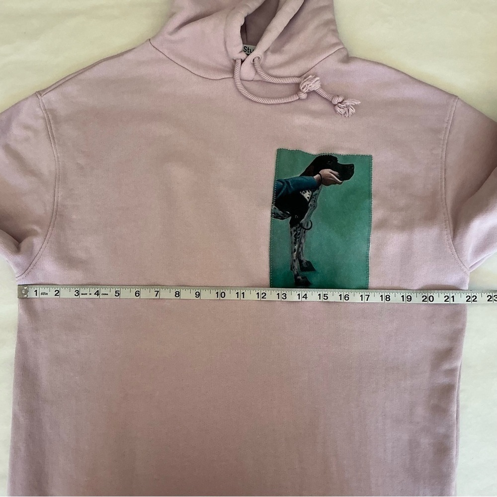 Acne Studios Dog Patch French Terry Hoodie Pullover Lilac Size Large - Picture 11 of 15